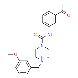 ChemSpider 2D Image | 4-[(3-Acetylphenyl)carbamothioyl]-1-(3-methoxybenzyl)piperazin-1-ium | C21H26N3O2S