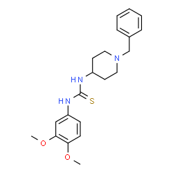 ChemSpider 2D Image | 1-(1-Benzyl-4-piperidinyl)-3-(3,4-dimethoxyphenyl)thiourea | C21H27N3O2S