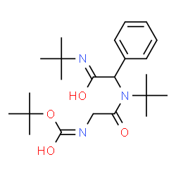 ChemSpider 2D Image | 2-Methyl-2-propanyl {2-[(2-methyl-2-propanyl){2-[(2-methyl-2-propanyl)amino]-2-oxo-1-phenylethyl}amino]-2-oxoethyl}carbamate | C23H37N3O4