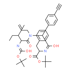 ChemSpider 2D Image | 2-Methyl-2-propanyl N-{[allyl(N-{[(2-methyl-2-propanyl)oxy]carbonyl}isoleucyl)amino](4-ethynylphenyl)acetyl}phenylalaninate | C37H49N3O6