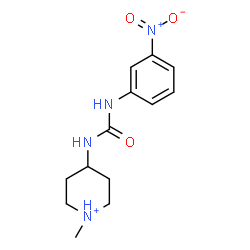 ChemSpider 2D Image | 1-Methyl-4-{[(3-nitrophenyl)carbamoyl]amino}piperidinium | C13H19N4O3
