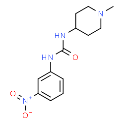 ChemSpider 2D Image | 1-(1-Methyl-4-piperidinyl)-3-(3-nitrophenyl)urea | C13H18N4O3