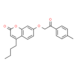 ChemSpider 2D Image | 4-Butyl-7-[2-(4-methylphenyl)-2-oxoethoxy]-2H-chromen-2-one | C22H22O4