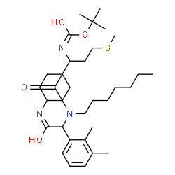 ChemSpider 2D Image | 2-Methyl-2-propanyl [1-{[2-(cyclohexylamino)-1-(2,3-dimethylphenyl)-2-oxoethyl](heptyl)amino}-4-(methylsulfanyl)-1-oxo-2-butanyl]carbamate | C33H55N3O4S