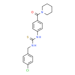 ChemSpider 2D Image | 1-(4-Chlorobenzyl)-3-[4-(1-piperidinylcarbonyl)phenyl]thiourea | C20H22ClN3OS