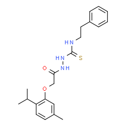 ChemSpider 2D Image | 2-[(2-Isopropyl-5-methylphenoxy)acetyl]-N-(2-phenylethyl)hydrazinecarbothioamide | C21H27N3O2S