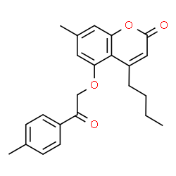 ChemSpider 2D Image | 4-Butyl-7-methyl-5-[2-(4-methylphenyl)-2-oxoethoxy]-2H-chromen-2-one | C23H24O4