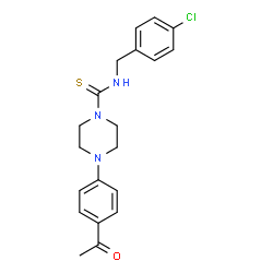 ChemSpider 2D Image | 4-(4-Acetylphenyl)-N-(4-chlorobenzyl)-1-piperazinecarbothioamide | C20H22ClN3OS