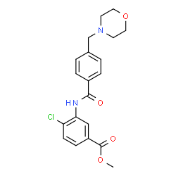 ChemSpider 2D Image | Methyl 4-chloro-3-{[4-(4-morpholinylmethyl)benzoyl]amino}benzoate | C20H21ClN2O4