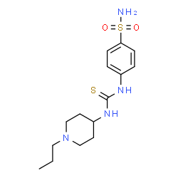 ChemSpider 2D Image | 4-{[(1-Propyl-4-piperidinyl)carbamothioyl]amino}benzenesulfonamide | C15H24N4O2S2