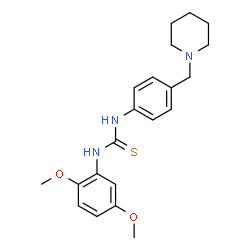 ChemSpider 2D Image | 1-(2,5-Dimethoxyphenyl)-3-[4-(1-piperidinylmethyl)phenyl]thiourea | C21H27N3O2S