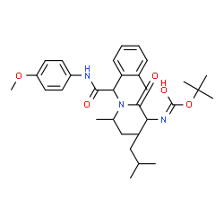 ChemSpider 2D Image | N-sec-Butyl-N-{2-[(4-methoxyphenyl)amino]-1-(2-methylphenyl)-2-oxoethyl}-N~2~-{[(2-methyl-2-propanyl)oxy]carbonyl}leucinamide | C31H45N3O5