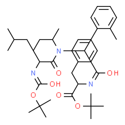 ChemSpider 2D Image | 2-Methyl-2-propanyl N-{[sec-butyl(N-{[(2-methyl-2-propanyl)oxy]carbonyl}leucyl)amino](2-methylphenyl)acetyl}phenylalaninate | C37H55N3O6