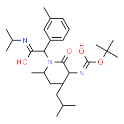 ChemSpider 2D Image | N-sec-Butyl-N-[2-(isopropylamino)-1-(3-methylphenyl)-2-oxoethyl]-N~2~-{[(2-methyl-2-propanyl)oxy]carbonyl}leucinamide | C27H45N3O4