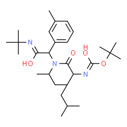 ChemSpider 2D Image | N-sec-Butyl-N-{1-(3-methylphenyl)-2-[(2-methyl-2-propanyl)amino]-2-oxoethyl}-N~2~-{[(2-methyl-2-propanyl)oxy]carbonyl}leucinamide | C28H47N3O4