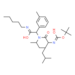 ChemSpider 2D Image | N-sec-Butyl-N-[1-(3-methylphenyl)-2-oxo-2-(pentylamino)ethyl]-N~2~-{[(2-methyl-2-propanyl)oxy]carbonyl}leucinamide | C29H49N3O4