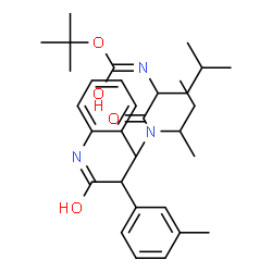 ChemSpider 2D Image | N-sec-Butyl-N-{1-(3-methylphenyl)-2-[(2-methylphenyl)amino]-2-oxoethyl}-N~2~-{[(2-methyl-2-propanyl)oxy]carbonyl}leucinamide | C31H45N3O4