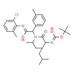 ChemSpider 2D Image | N-sec-Butyl-N-{2-[(2-chloro-6-methylphenyl)amino]-1-(3-methylphenyl)-2-oxoethyl}-N~2~-{[(2-methyl-2-propanyl)oxy]carbonyl}leucinamide | C31H44ClN3O4
