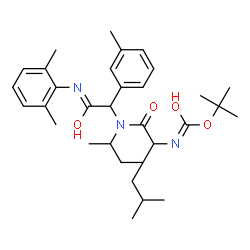 ChemSpider 2D Image | N-sec-Butyl-N-{2-[(2,6-dimethylphenyl)amino]-1-(3-methylphenyl)-2-oxoethyl}-N~2~-{[(2-methyl-2-propanyl)oxy]carbonyl}leucinamide | C32H47N3O4