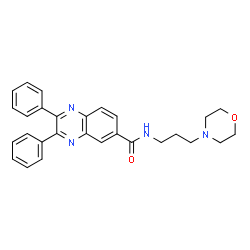 ChemSpider 2D Image | N-[3-(4-Morpholinyl)propyl]-2,3-diphenyl-6-quinoxalinecarboxamide | C28H28N4O2