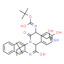 ChemSpider 2D Image | 2-Methyl-2-propanyl (4-amino-1-{[1-(4-hydroxyphenyl)-2-(2-naphthylamino)-2-oxoethyl](2-methyl-2-butanyl)amino}-1,4-dioxo-2-butanyl)carbamate | C32H40N4O6