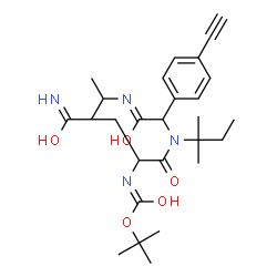 ChemSpider 2D Image | 2-Methyl-2-propanyl (4-amino-1-{[1-(4-ethynylphenyl)-2-(isopropylamino)-2-oxoethyl](2-methyl-2-butanyl)amino}-1,4-dioxo-2-butanyl)carbamate | C27H40N4O5