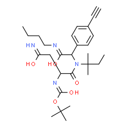 ChemSpider 2D Image | 2-Methyl-2-propanyl (4-amino-1-{[2-(butylamino)-1-(4-ethynylphenyl)-2-oxoethyl](2-methyl-2-butanyl)amino}-1,4-dioxo-2-butanyl)carbamate | C28H42N4O5