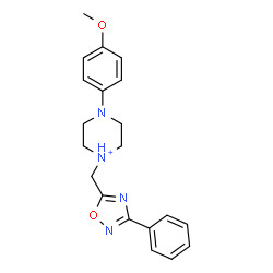ChemSpider 2D Image | 4-(4-Methoxyphenyl)-1-[(3-phenyl-1,2,4-oxadiazol-5-yl)methyl]piperazin-1-ium | C20H23N4O2