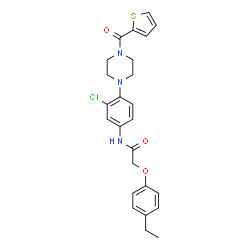 ChemSpider 2D Image | N-{3-Chloro-4-[4-(2-thienylcarbonyl)-1-piperazinyl]phenyl}-2-(4-ethylphenoxy)acetamide | C25H26ClN3O3S