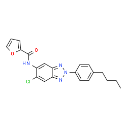 ChemSpider 2D Image | N-[2-(4-Butylphenyl)-6-chloro-2H-benzotriazol-5-yl]-2-furamide | C21H19ClN4O2