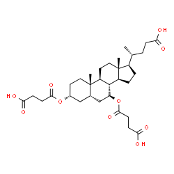 ChemSpider 2D Image | (3alpha,5beta,7beta)-3,7-Bis[(3-carboxypropanoyl)oxy]cholan-24-oic acid | C32H48O10