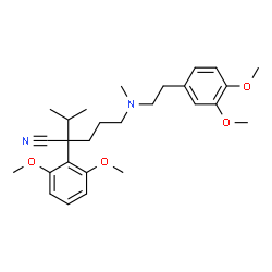 ChemSpider 2D Image | 2-(2,6-Dimethoxyphenyl)-5-{[2-(3,4-dimethoxyphenyl)ethyl](methyl)amino}-2-isopropylpentanenitrile | C27H38N2O4