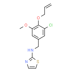 ChemSpider 2D Image | N-[4-(Allyloxy)-3-chloro-5-methoxybenzyl]-1,3-thiazol-2-amine | C14H15ClN2O2S