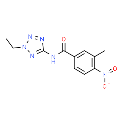 ChemSpider 2D Image | N-(2-Ethyl-2H-tetrazol-5-yl)-3-methyl-4-nitrobenzamide | C11H12N6O3