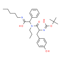 ChemSpider 2D Image | Nalpha-{[(2-Methyl-2-propanyl)oxy]carbonyl}-N-[2-oxo-2-(pentylamino)-1-phenylethyl]-N-propyltyrosinamide | C30H43N3O5