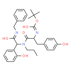 ChemSpider 2D Image | N-[2-(Benzylamino)-1-(2-hydroxyphenyl)-2-oxoethyl]-Nalpha-{[(2-methyl-2-propanyl)oxy]carbonyl}-N-propyltyrosinamide | C32H39N3O6