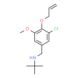 ChemSpider 2D Image | N-[4-(Allyloxy)-3-chloro-5-methoxybenzyl]-2-methyl-2-propanamine | C15H22ClNO2