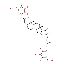 ChemSpider 2D Image | (3beta,5beta,25S)-26-(beta-D-Glucopyranosyloxy)-22-hydroxyfurostan-3-yl beta-D-glucopyranoside | C39H66O14