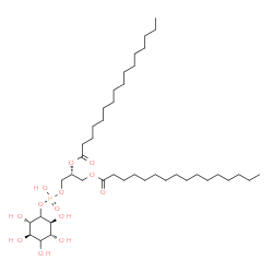 ChemSpider 2D Image | (2R)-3-[(Hydroxy{[(2S,3R,5R,6S)-2,3,4,5,6-pentahydroxycyclohexyl]oxy}phosphoryl)oxy]-1,2-propanediyl dihexadecanoate | C41H79O13P