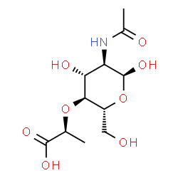 ChemSpider 2D Image | 2-Acetamido-4-O-[(1S)-1-carboxyethyl]-2-deoxy-alpha-D-glucopyranose | C11H19NO8