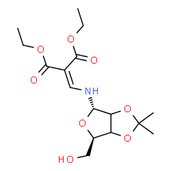ChemSpider 2D Image | N-[3-Ethoxy-2-(ethoxycarbonyl)-3-oxo-1-propen-1-yl]-2,3-O-isopropylidene-alpha-D-glycero-pentofuranosylamine | C16H25NO8