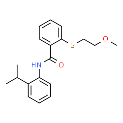 ChemSpider 2D Image | N-(2-Isopropylphenyl)-2-[(2-methoxyethyl)sulfanyl]benzamide | C19H23NO2S