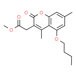 ChemSpider 2D Image | Methyl (5-butoxy-4,7-dimethyl-2-oxo-2H-chromen-3-yl)acetate | C18H22O5