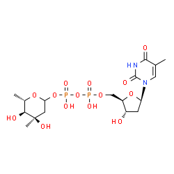 ChemSpider 2D Image | dTDP-L-mycarose | C17H28N2O14P2