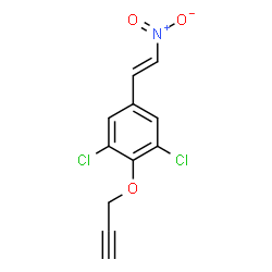 ChemSpider 2D Image | 1,3-Dichloro-5-[(E)-2-nitrovinyl]-2-(2-propyn-1-yloxy)benzene | C11H7Cl2NO3