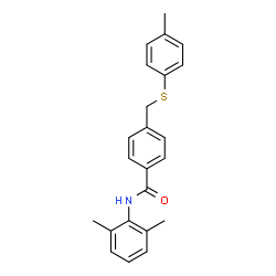 ChemSpider 2D Image | N-(2,6-Dimethylphenyl)-4-{[(4-methylphenyl)sulfanyl]methyl}benzamide | C23H23NOS