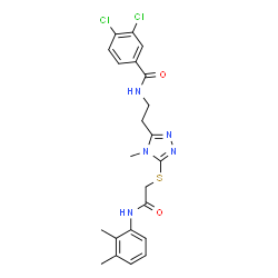 ChemSpider 2D Image | 3,4-Dichloro-N-{2-[5-({2-[(2,3-dimethylphenyl)amino]-2-oxoethyl}sulfanyl)-4-methyl-4H-1,2,4-triazol-3-yl]ethyl}benzamide | C22H23Cl2N5O2S