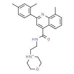 ChemSpider 2D Image | 4-[2-({[2-(2,4-Dimethylphenyl)-8-methyl-4-quinolinyl]carbonyl}amino)ethyl]morpholin-4-ium | C25H30N3O2