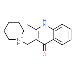 ChemSpider 2D Image | 1-[(2-Methyl-4-oxo-1,4-dihydro-3-quinolinyl)methyl]piperidinium | C16H21N2O