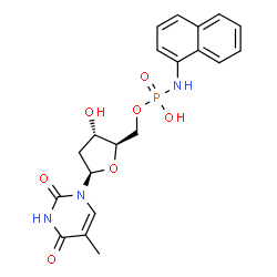 ChemSpider 2D Image | 5'-O-[Hydroxy(1-naphthylamino)phosphoryl]thymidine | C20H22N3O7P